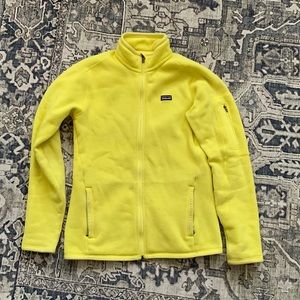 Patagonia yellow fleece zip up womens M
